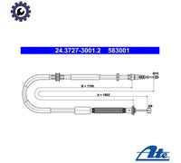 Handbrake cable 24.3727-3001.2 ATE for LANCIA DELTA III