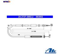 ATE 24.3727-3002.2 Hand brake cable