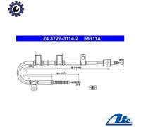 Cable, parking brake for HYUNDAI AVANTE ATE 24.3727-3114.2 NEW