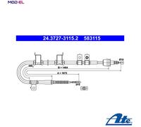 ATE 24.3727-3115.2 Handbrake cable