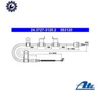 CABLE PULL PARKING BRAKE 24.3727-3120.2 FOR HYUNDAI D3EA 1.5L 3cyl TBD4FA 1.5L