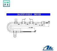CABLE PULL PARKING BRAKE 24.3727-3122.2 FOR HYUNDAI D3EA 1.5L 3cyl TBD4FA 1.5L