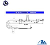 CABLE PULL PARKING BRAKE 24.3727-3123.2 FOR HYUNDAI D3EA 1.5L 3cyl TBD4FA 1.5L
