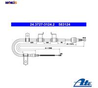 CABLE PULL PARKING BRAKE 24.3727-3124.2 FOR HYUNDAI D3EA 1.5L 3cyl TBD4FA 1.5L