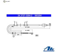ATE 24.3727-3204.2 Hand brake cable