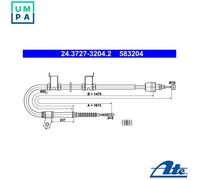ATE 24.3727-3204.2 Hand brake cable