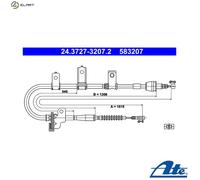 ATE 24.3727-3207.2 Hand brake cable
