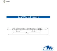 CABLE PULL PARKING BRAKE 24.3727-3416.2 FOR VW CALIFORNIA/T5/Camper MULTIVAN