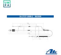 ATE 24.3727-3509.2 Handbrake cable