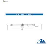 CABLE PULL PARKING BRAKE 24.3727-3612.2 FOR DACIA LODGY DOKKER/Box/Body/MPV 1.3L