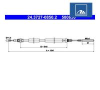 ATE 24.3727-0850.2 Handbrake cable
