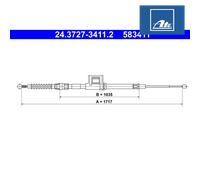 ATE 24.3727-3411.2 Handbrake cable