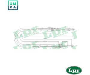 CABLE PULL PARKING BRAKE C0399B FOR MERCEDES-BENZ C-CLASS/Break/T-Model 2.3L