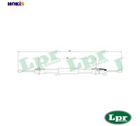 CABLE PULL PARKING BRAKE C0637B FOR PEUGEOT 4HX 2.2L RFR 2.0L RFV 2.0L 4cyl 406