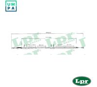 LPR Brakes Handbrake Cable C0989B - Parking/Disc Brake for FIAT, Peugeot, Citroën