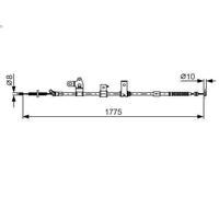 Cable Pull, parking brake for BOSCH for PRIUS Liftback (_W2_) 1.5 2003-2009