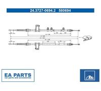 Cable Pull, parking brake for FORD FIESTA ATE 24.3727-0694.2