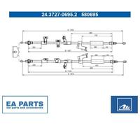 Cable Pull, parking brake for FORD FOCUS ATE 24.3727-0695.2