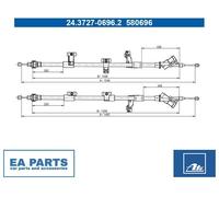 Cable Pull, parking brake for FORD FOCUS ATE 24.3727-0696.2