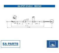 Cable Pull, parking brake for HYUNDAI GRAND i10 ATE 24.3727-3143.2