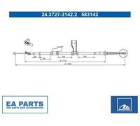 Cable Pull, parking brake for HYUNDAI i10 ATE 24.3727-3142.2