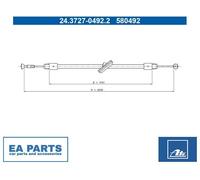 Cable Pull, parking brake for MERCEDES-BENZ W639 ATE 24.3727-0492.2