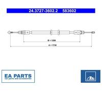 Cable Pull, parking brake for OPEL MOVANO B ATE 24.3727-3602.2