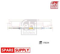 CABLE PULL, PARKING BRAKE FOR VW FEBI BILSTEIN 178234 FITS LEFT REAR, RIGHT REAR
