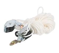 Cable Pulley Set, 4000LB Load Galvanized Steel Hoist Pulley Hook Lifting Pulley Block with Multi Nylon Rope, Rope Pulley Block and Tackle Hoist