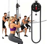 Cable Pulley System - Adjustable Resistance (0-30kg) with 330lb Load Capacity for Full Body, Grip, Coordination, and Core Training - Home Gym Equipment