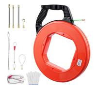 Cable Pulling Aid 4.5 mm 50 m, Retractable Spiral 50 m, Retractable Aid for Cables with 7 Guide Springs, Cable Pulling Aid with Plastic Housing for Electrical Work Telecommunications Data Cabling