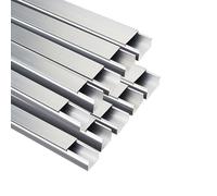 Cable Raceways Surface Mount Organizer, Large Metal Wall Corner Wire Protector Channel, Rectangle Power Cord Shield Cavity Troughs, 15 Pack