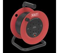 Sealey Cable Reel Extension 25M 4X 230V 1.5mm² Heavy Duty Thermal Trip Cr25/1.5