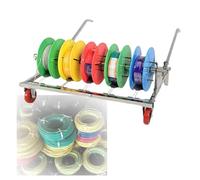 Cable Reel Holder and Dispenser, Heavy-Duty Wire Spool Rack, Portable Hand-Push Stand for Workshop and Job Site Organization