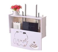 Cable Router Shelf Wall Attachment Accessory Gear Holder Storage Box Living Room No Drill Bedroom Bracket Organizer for Home Bedroom Living Room Office(Color 2)