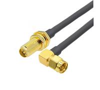 Cable RP-SMA Male To Female 15MM Thread Bulkhead RG-58 50 Ohm RF Coaxial Pigtail Antenna Extension Jumper Cord(RPSMA F to SMA M90,5M)