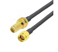 Cable RP-SMA Male To RP-SMA Female 15MM Thread Bulkhead RG-58 50 Ohm RF Coaxial Pigtail Antenna Extension Jumper Cord(RPSMA F to RPSMA M,50CM)
