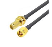 Cable RP-SMA Male To RP-SMA Female 15MM Thread Bulkhead RG-58 50 Ohm RF Coaxial Pigtail Antenna Extension Jumper Cord(RPSMA F to SMA M,1M)