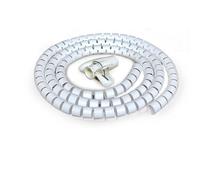 Cable sheath, cable protection tube,Spiral Wrap Tidy Tube Organizer, 1 Meter Line Plastic Sleeving Band Protector Sleeve(White,16mm inside diameter)