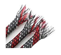 Cable Sleeve 1/5/10M Braided Cable Sleeve 4mm 8mm 12mm PP Cotton Yarn Mixed Expandable Flexible Insulate Line Protector Wire Wrap Sheath for Protect(Red Grey White,12mm,1 Meter)