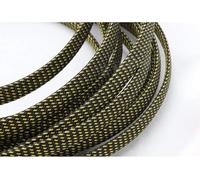 Cable sleeve 1M Tight High Density Expandable Braided Sleeve 3 4 6 8 10 12 14 16 18 20 25 30 40mm Wire Cable Insulated Protection Wire protector from pets(Black Gold,6mm x 1meter)