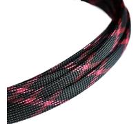Cable sleeve 1M Tight High Density Expandable Braided Sleeve 3 4 6 8 10 12 14 16 18 20 25 30 40mm Wire Cable Insulated Protection Wire protector from pets(Black Pink,8mm x 1meter)