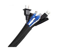 Cable Sleeve 2 Meter Soft Adjustable, 19mm Cable Management Braided Split PET Storage, Office Cable Cover Protection for TV/PC/USB/Audio/Video Wire