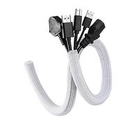 Cable Sleeve Braided Wire Covers for Organizing PC Tvs Cables and Protecting Against Pet Damage for Messy Cord Cable Management