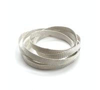 Cable Sleeve, Electromagnetic Wave Proof Sleeves, Silver Plated Copper Shielding Telescopic Braided Anti-Interference Wire(6MM x 5M)