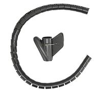 Cable Sleeve Organizer, Coiled Wire Management Winding Tube Open Type with Clip, Flame - Retardant PE Covered Wire Tube for Industrial Office Home Use, 10 Meter Black (Φ10mm)