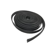 Cable Sleeve, PET Snake Skin mesh Black Cable Sleeve, Braided Sleeving Data Line Wire Flame-Retardant Nylon Tube