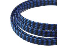 Cable sleeves 1/5/20/50M Expanded Braid Sleeve PP Cotton Yarn 4 8 12mm Soft Wire Wrap Insulated Cable Protection Line Harness Sheath for life(Blue Black,8mm,1 meter)