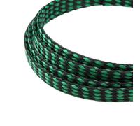 Cable sleeves 1/5/20/50M Expanded Braid Sleeve PP Cotton Yarn 4 8 12mm Soft Wire Wrap Insulated Cable Protection Line Harness Sheath for life(Green Black,8mm,1 meter)