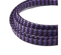 Cable sleeves 1/5/20/50M Expanded Braid Sleeve PP Cotton Yarn 4 8 12mm Soft Wire Wrap Insulated Cable Protection Line Harness Sheath for life(Purple Black,8mm,50 meters)